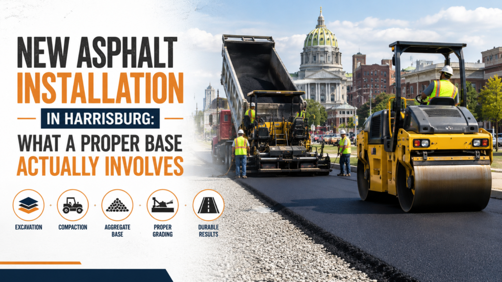 New Asphalt Installation in Harrisburg: What a Proper Base Actually Involves
